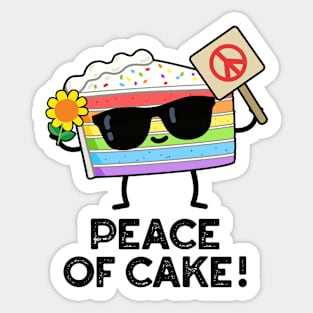 Peace Of Cake Cute Food Pun Sticker